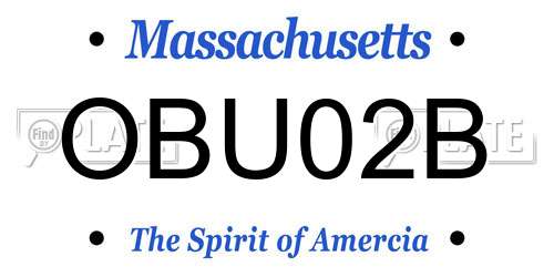 OBU02B Massachusetts License Plate