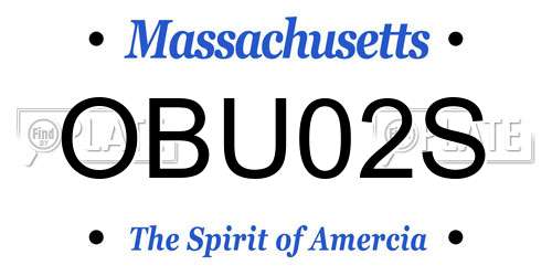 OBU02S Massachusetts License Plate