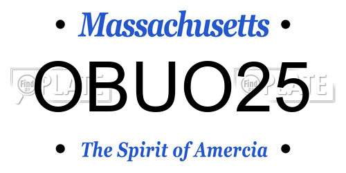 OBUO25 Massachusetts License Plate