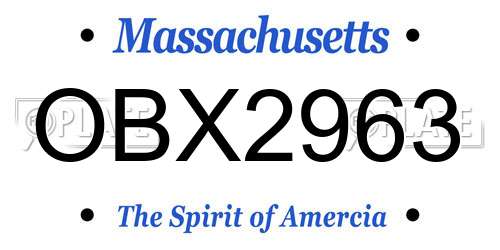 OBX2963 Massachusetts License Plate