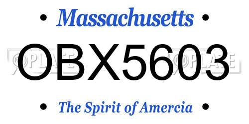 OBX5603 Massachusetts License Plate