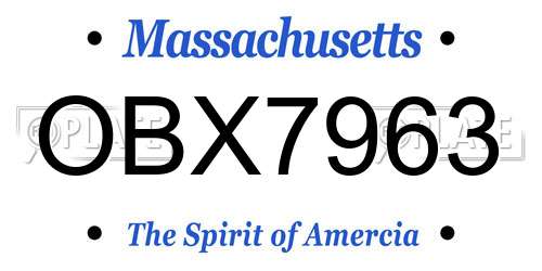 OBX7963 Massachusetts License Plate