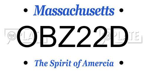 OBZ22D Massachusetts License Plate