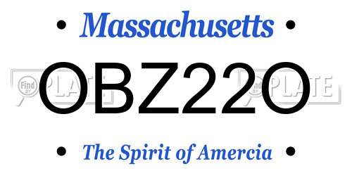 OBZ22O Massachusetts License Plate
