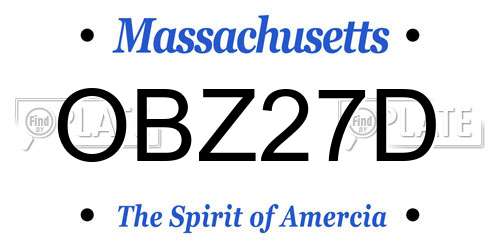 OBZ27D Massachusetts License Plate