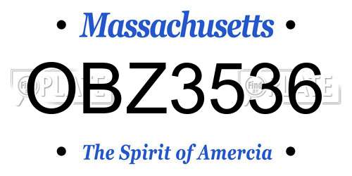 OBZ3536 Massachusetts License Plate