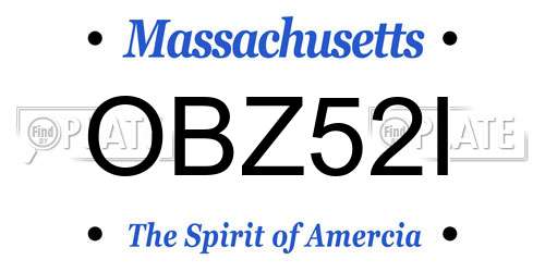 OBZ52I Massachusetts License Plate