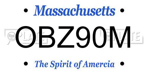 OBZ90M Massachusetts License Plate
