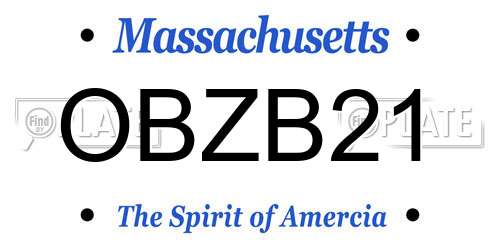 OBZB21 Massachusetts License Plate