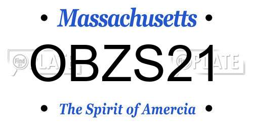OBZS21 Massachusetts License Plate