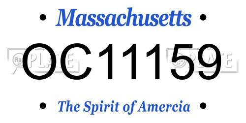 OC11159 Massachusetts License Plate