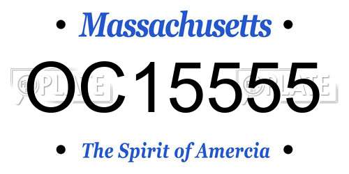OC15555 Massachusetts License Plate