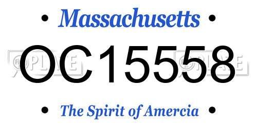 OC15558 Massachusetts License Plate