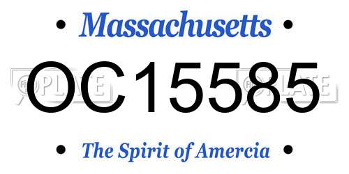 OC15585 Massachusetts License Plate