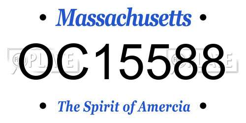 OC15588 Massachusetts License Plate