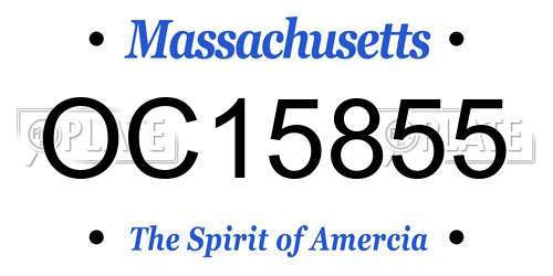 OC15855 Massachusetts License Plate
