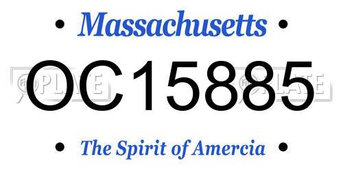 OC15885 Massachusetts License Plate