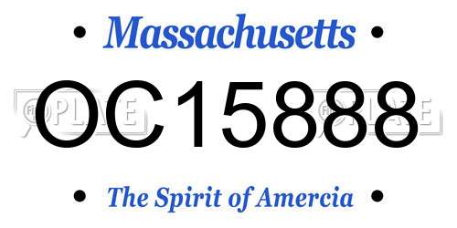 OC15888 Massachusetts License Plate