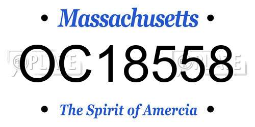 OC18558 Massachusetts License Plate
