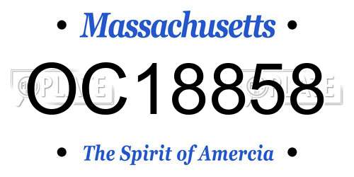 OC18858 Massachusetts License Plate