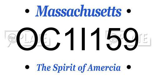 OC1I159 Massachusetts License Plate