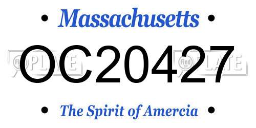 OC20427 Massachusetts License Plate
