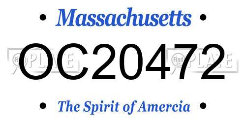OC20472 Massachusetts License Plate
