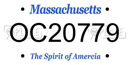 OC20779 Massachusetts License Plate