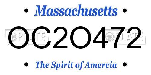 OC2O472 Massachusetts License Plate