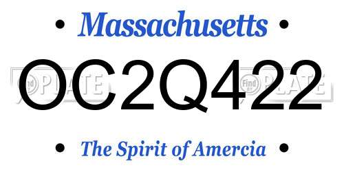 OC2Q422 Massachusetts License Plate