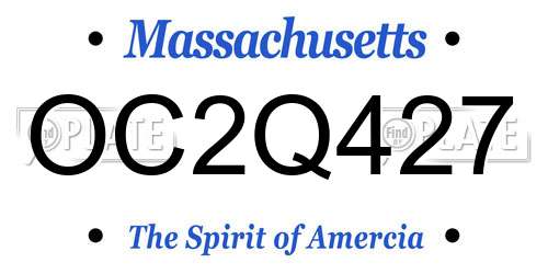 OC2Q427 Massachusetts License Plate