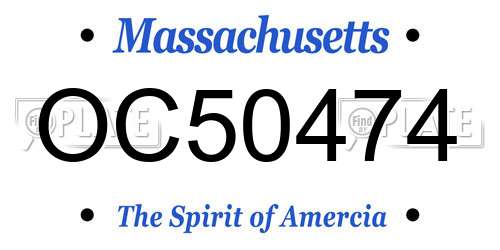 OC50474 Massachusetts License Plate