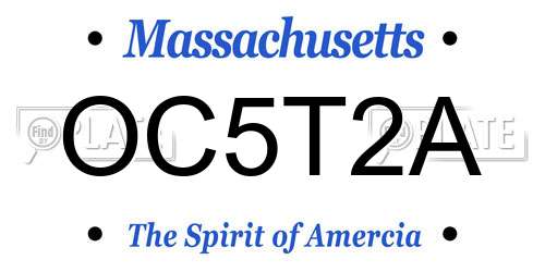 OC5T2A Massachusetts License Plate