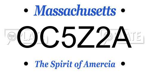 OC5Z2A Massachusetts License Plate