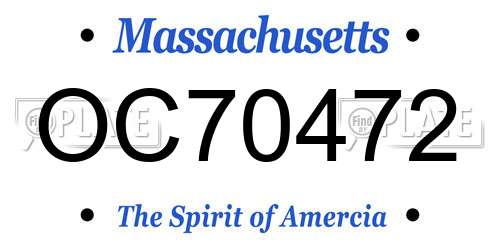 OC70472 Massachusetts License Plate