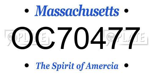 OC70477 Massachusetts License Plate