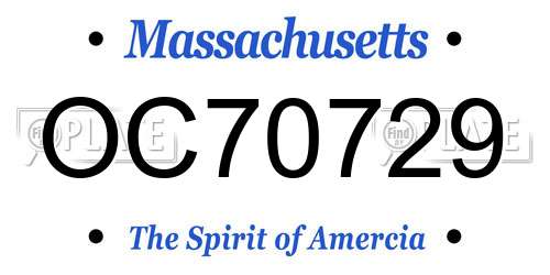 OC70729 Massachusetts License Plate