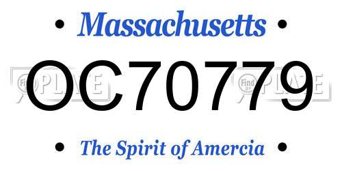 OC70779 Massachusetts License Plate