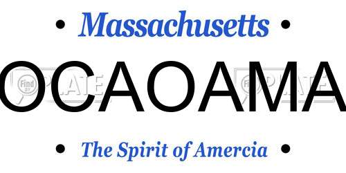 OCAOAMA Massachusetts License Plate