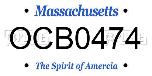 OCB0474 Massachusetts License Plate