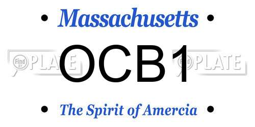 OCB1 Massachusetts License Plate