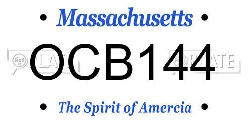OCB144 Massachusetts License Plate