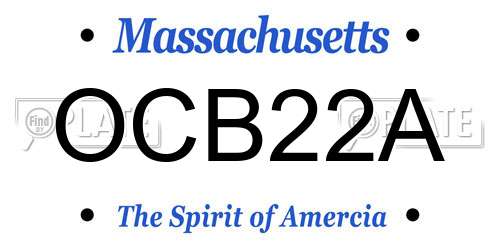 OCB22A Massachusetts License Plate
