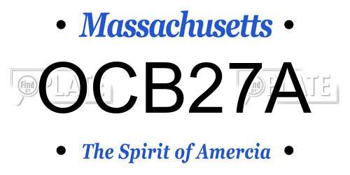 OCB27A Massachusetts License Plate
