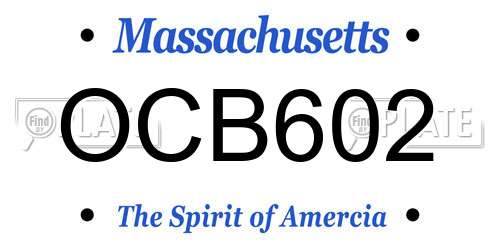 OCB602 Massachusetts License Plate