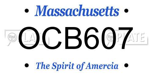 OCB607 Massachusetts License Plate