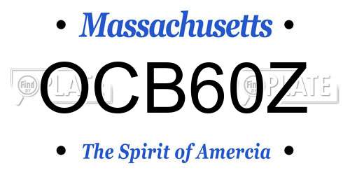 OCB60Z Massachusetts License Plate