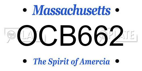 OCB662 Massachusetts License Plate