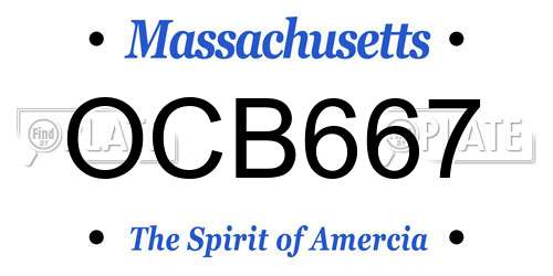 OCB667 Massachusetts License Plate