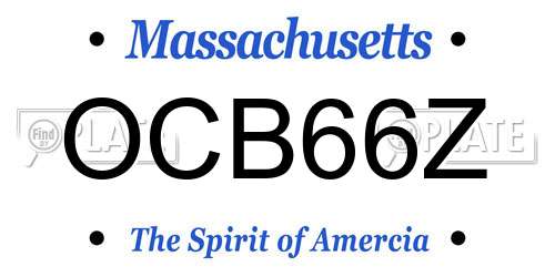 OCB66Z Massachusetts License Plate